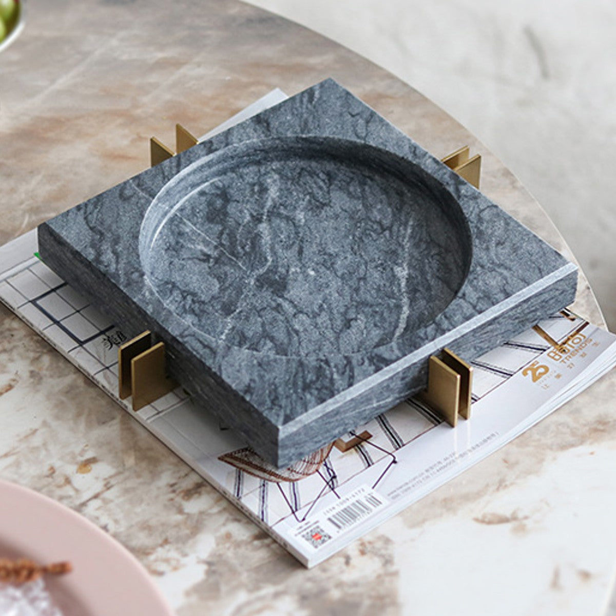 Marble Ashtray with Metal Stand Extra Large – Ashtray Planet