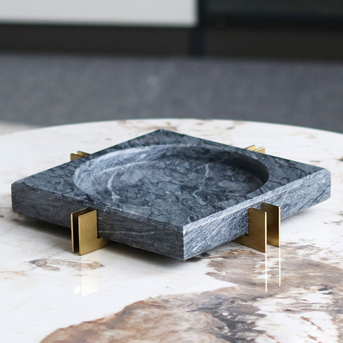 Marble Ashtray with Metal Stand Extra Large – Ashtray Planet