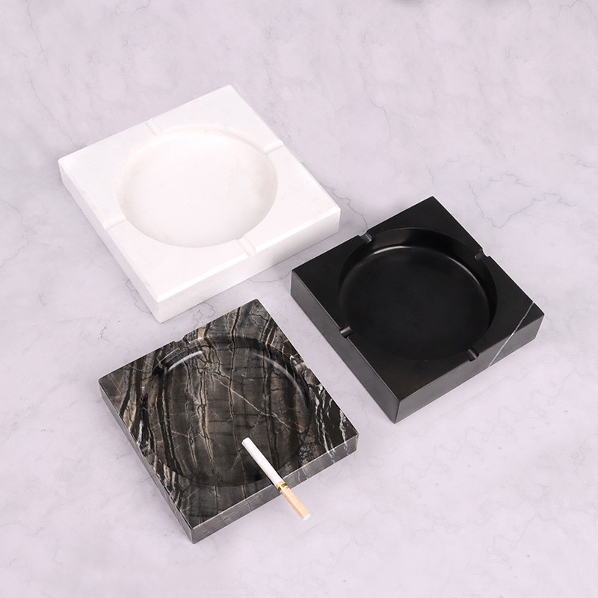 Marble Ashtray Square Heavy Minimalist Ash Tray – Ashtray Planet