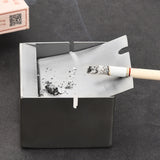 Metal Ashtray with Removable Slide Lid Stainless Steel Cool Cute Ashtray Covered Lidded Windproof