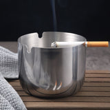 Metal Ashtray Stainless Steel Minimalist Ash Tray Silver Outdoor
