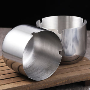 Metal Ashtray Stainless Steel Minimalist Ash Tray Silver Outdoor