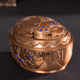 Metal Ashtray with Lid Vintage Egyptian Smokeless Lidded Covered Windproof Cool Cute Ash Tray Zinc Alloy Bronze