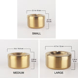 Metal Shorty Ashtray with Funnel Lid Stainless Steel Windproof Covered Lidded Cool Cute Ash Tray Gold