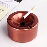 Metal Shorty Ashtray with Funnel Lid Stainless Steel Windproof Covered Lidded Cool Cute Ash Tray Rose