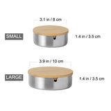 Minimalist Ashtray with Lid Stainless Steel Cool Cute Covered Lidded Ash Tray Smokeless Windproof Silver