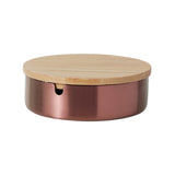 Minimalist Ashtray with Lid Stainless Steel Cool Cute Covered Lidded Ash Tray Smokeless Windproof Rose