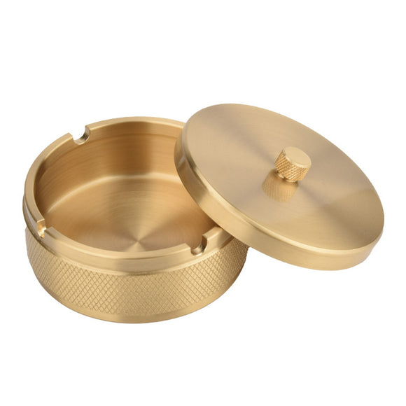 Outdoor Ashtray with Lid for Patio Cool Cute Copper Covered Smokeless Windproof Ash Tray