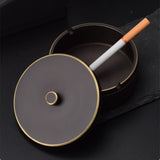 Outdoor Ashtray with Lid for Patio Cool Cute Copper Covered Smokeless Windproof Ash Tray