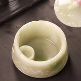 Outdoor Ashtray with Lid Resin Mountains Cool Ash Tray Jade Covered Lidded Windproof Smokeless Vintage