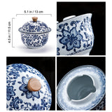 Outdoor Ashtray with Lid Cute Cool Ceramic Teacup Vintage Windproof Covered Lidded Smokeless