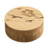 Outdoor Ashtray Wooden Carved Cover Smokeless Windproof Cool Ash Tray