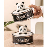 panda covered ashtray cute cool ceramic ash tray windproof smokeless lidded