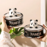 panda covered ashtray cute cool ceramic ash tray windproof smokeless lidded