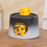 Playful Puppy Ashtray with Lid Resin Ash Tray Cute Cool Dog Home Decor Smokeless Covered Lidded Windproof