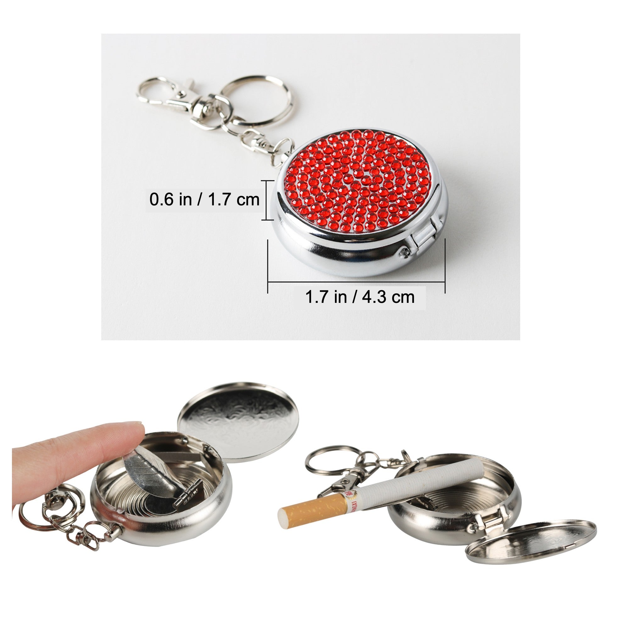 Pocket Ashtray Metal Mini Handheld Portable Ash Tray Outdoor (Pack