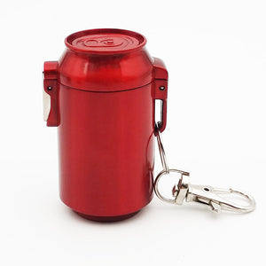 Pocket Ashtray Metal Zinc Alloy Portable Can Bin Red