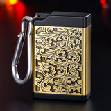 Portable Pocket Ashtray with Carabiner Mini Travel Ash Tray Gold Engraved