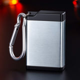 Portable Pocket Ashtray with Carabiner Mini Travel Ash Tray Silver