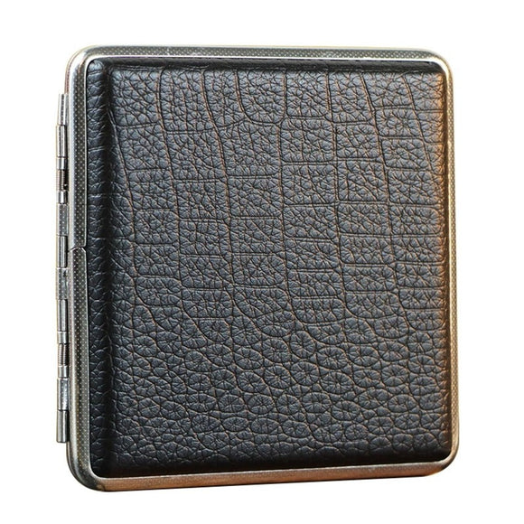Premium Metal Cigarette Case with LU Leather
