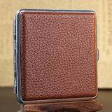 Premium Metal Cigarette Case with LU Leather