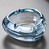 Retro Crystal Glass Ashtray Cool Cute Modern Minimalist Ash Tray Blue
