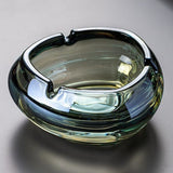 Retro Crystal Glass Ashtray Cool Cute Modern Minimalist Ash Tray Dark Green