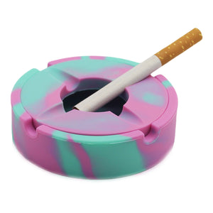Silicone Ashtray with Lid Cool Ash Tray Covered Lidded Windproof