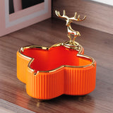 Unique Elk Ashtray Nordic Home Decorative Ash Tray ceramic classy creative orange gold edge