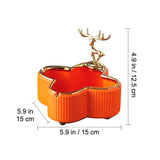 Unique Elk Ashtray Nordic Home Decorative Ash Tray ceramic classy creative orange gold edge