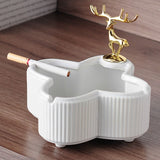 Unique Elk Ashtray Nordic Home Decorative Ash Tray ceramic classy creative white