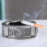 Vintage Ashtray with Lid Metal Ancient Egyptian Pharaoh Ash Tray Cool Cute Gold Silver Home Decor Decorative