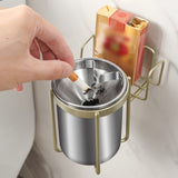 Wall Mounted Metal Ashtray Stainless Steel Ash Tray Minimalist Hanging