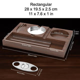Wooden cigar ashtray organizer tray dimensions and size guide in cm and inches