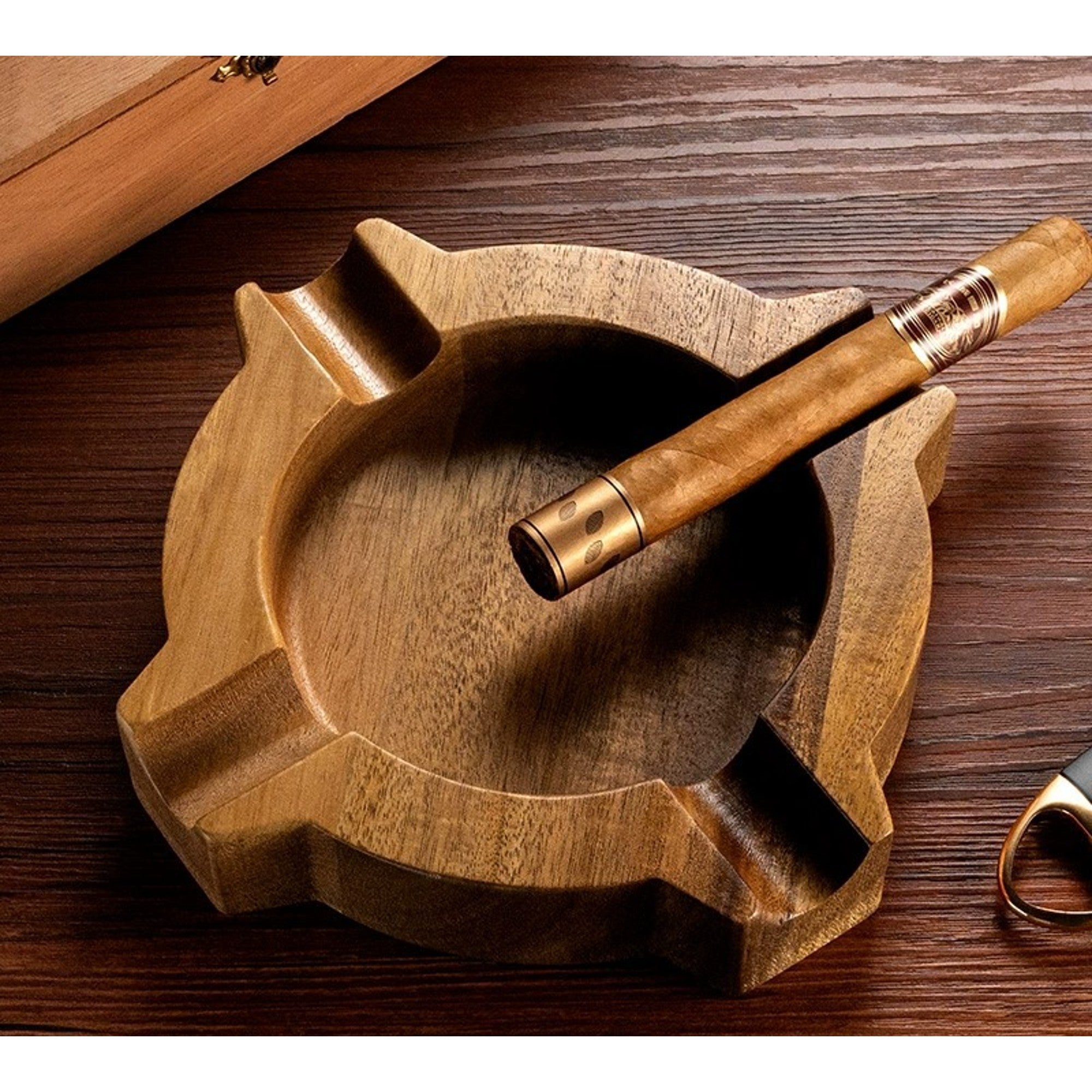 Ash Tray Cigar Ashtray top Wood Ashtray Walnut or Poplar/Walnut Cigar Ash Tray.