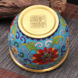 Copper Ashtray with Exquisite Painting Vintage gold light blue gold outdoor windproof