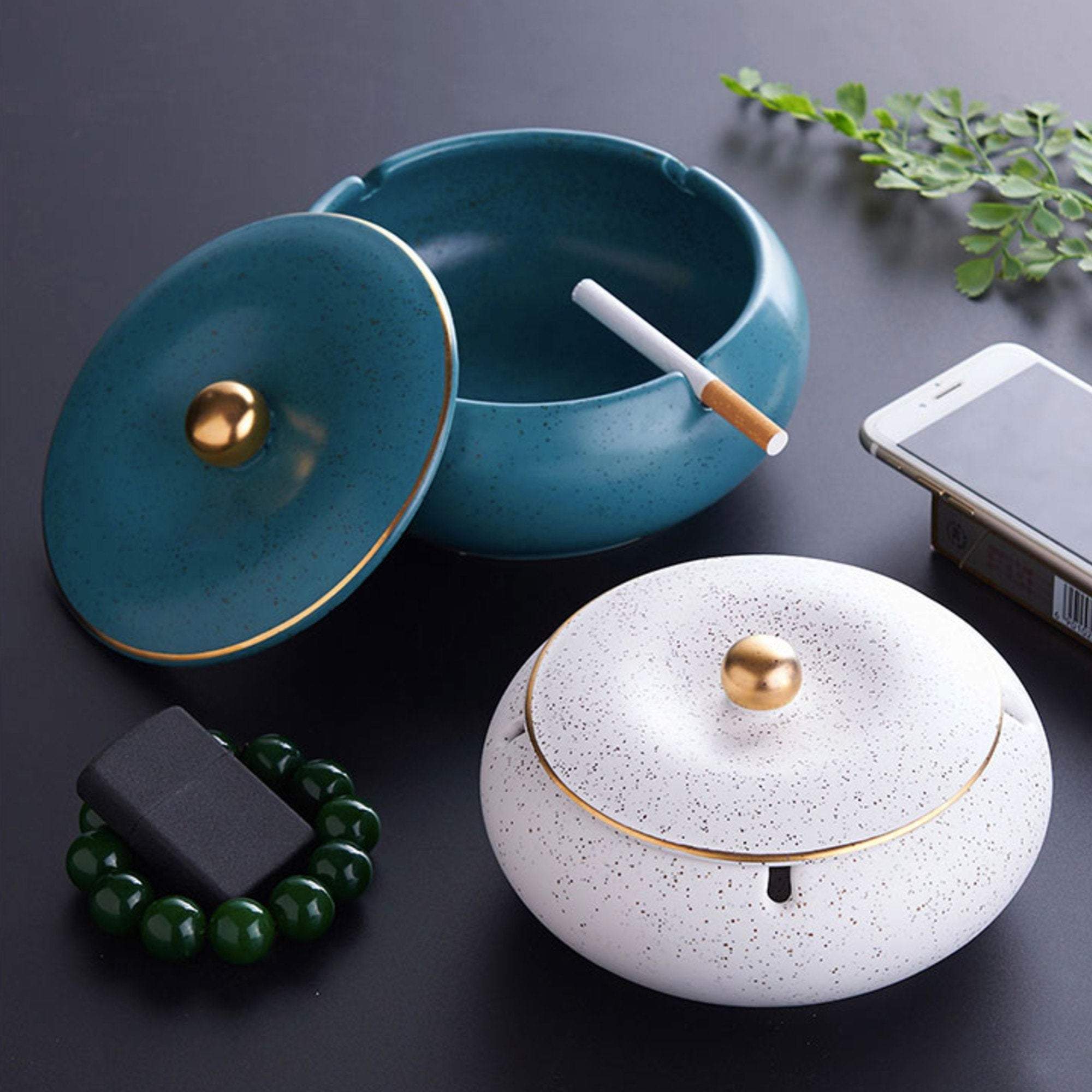 Ceramic Ashtray with Lid – Ashtray Planet