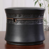 outdoor car ashtray with lid for weed ceramic black