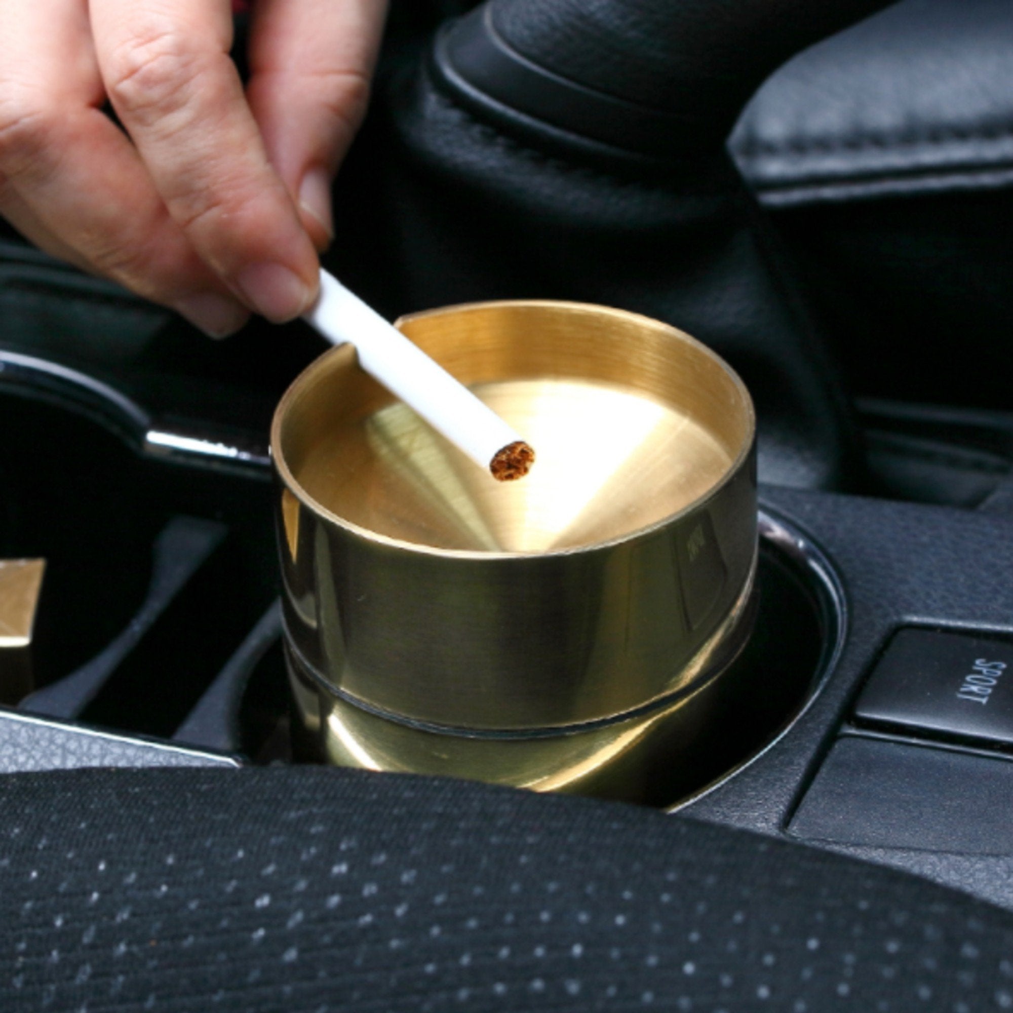 Car Ashtray with Lid Stainless Steel – Ashtray Planet
