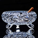 Crystal Glass Ashtray Outdoor Ash Tray Classy Decorative Vintage Handmade
