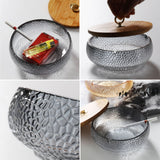 ashtray with lid crystal glass covered ash tray cute cool smokeless windproof outdoor outside