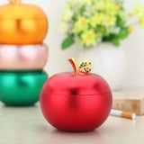 cute outdoor ashtray with lid cool metal covered ash tray zinc alloy apple windproof smokeless