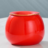 Outdoor Ashtray with Lid Ceramic Ash Tray Cute Cool Covered Red
