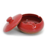 Cute Ashtray with Lid 4.4-inch (Glossy) red side view