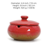 Cute Ashtray with Lid 4.4-inch (Glossy) red