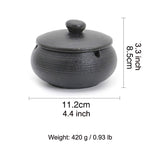 Cute Ashtray with Lid 4.4-inch (Matte) ceramic black