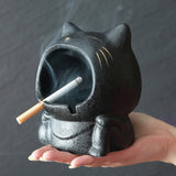 cute cat ash tray outdoor fancy black