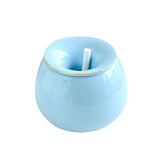 cute ceramic ashtray with funnel lid light blue mini decorative ashtray