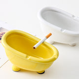 Cute Toilet & Bathtub Ashtrays (White/Yellow)