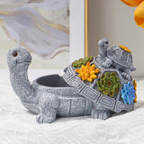 Cute Tortoise Outdoor Ashtray with Lid Resin Windproof Covered Lidded mum kid succulent
